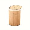 1pc Bamboo Laundry Basket, Foldable Storage Hamper, Laundry StorageBin, with Lid and Handles, Large Washing Baskets, Bathroom Bin, ForStoring Clothes, Bed Sheets, Toys and Sundries, Laundry Baskets